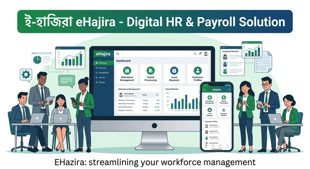 ই-হাজিরা (E-Hazira) E-Hajira Attendance Management, Employee Tracking ও HR Software in Bangladesh