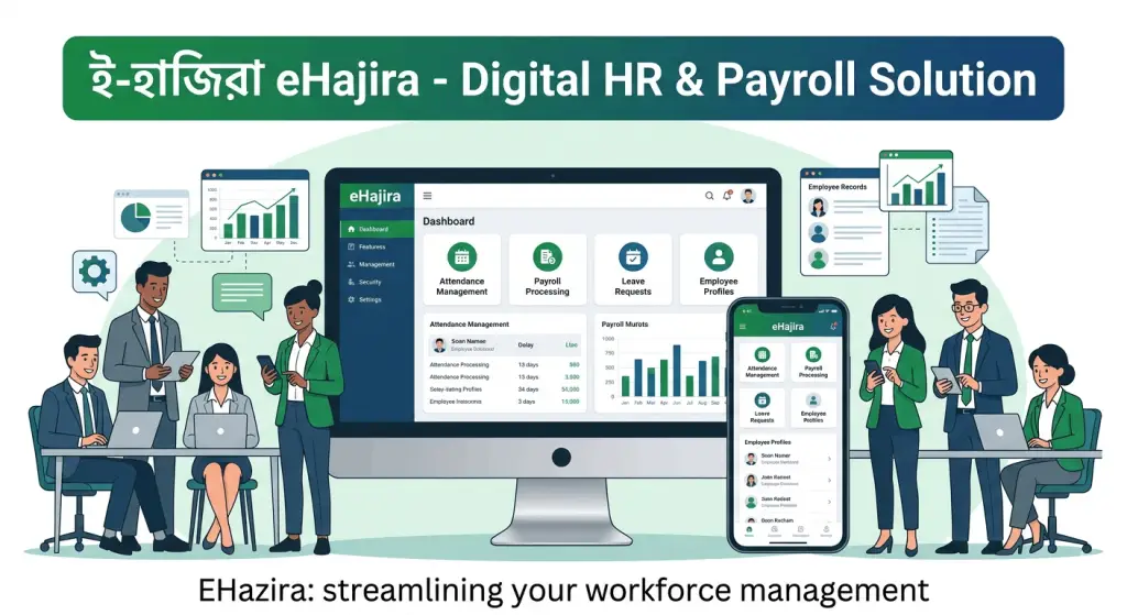 ই-হাজিরা (E-Hazira) E-Hajira Attendance Management, Employee Tracking ও HR Software in Bangladesh